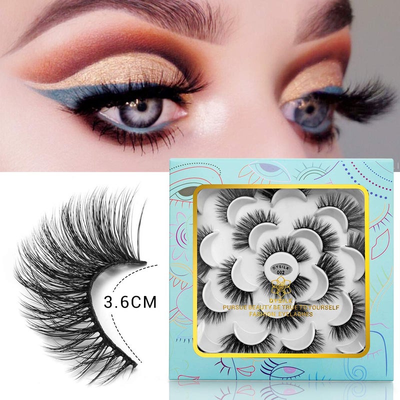 DYSILK Eyelashes Cat Eye Lashes - False Eyelashes Natural 10 Pairs 6D Faux Lashes Pack Fluffy Lashes Wispy Mink Natural Look Fake Lashes Reusable False Eyelashes | 14.5mm - Image 3